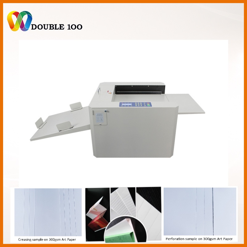 Máquina plegadora y perforadora de papel.